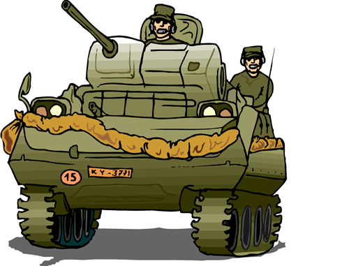 tank with soldiers