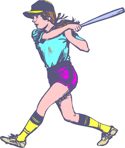 Girl Swinging Baseball Bat