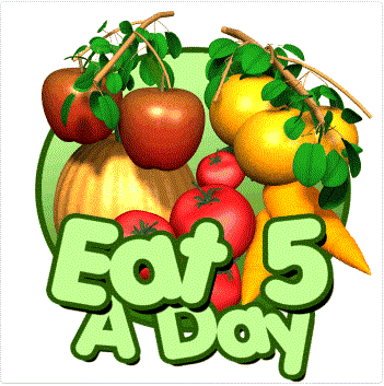 Eat 5 A Day image of fruits and vegetables