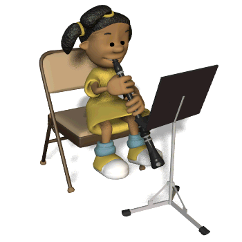 Child playing clarinet 