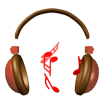 Headphones playing music 