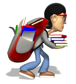 Student with books. 