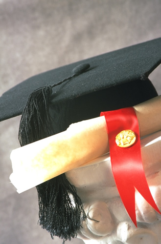 Diploma and cap 