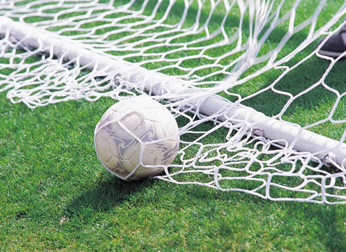 soccer ball in net 