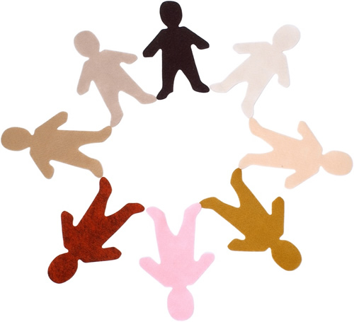 Clip art of student silhouettes forming a circle