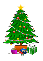 Christmas tree with gifts 