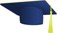 Blue Graduation Cap with Yellow Tassel