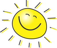 clipart of a sun with a smiley face 